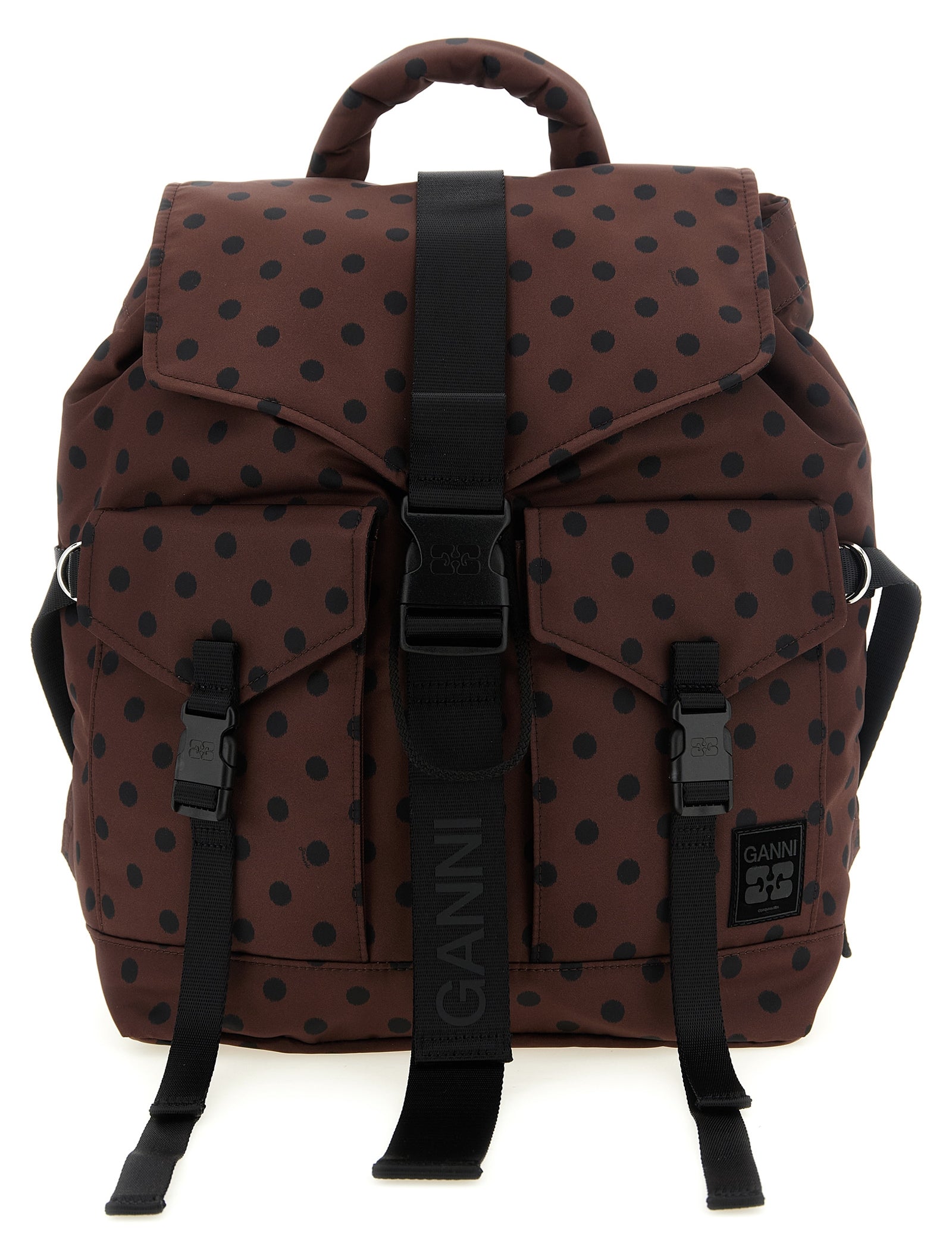 Ganni Brown Recycled Polyamide Backpack
