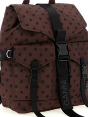 Ganni Brown Recycled Polyamide Backpack