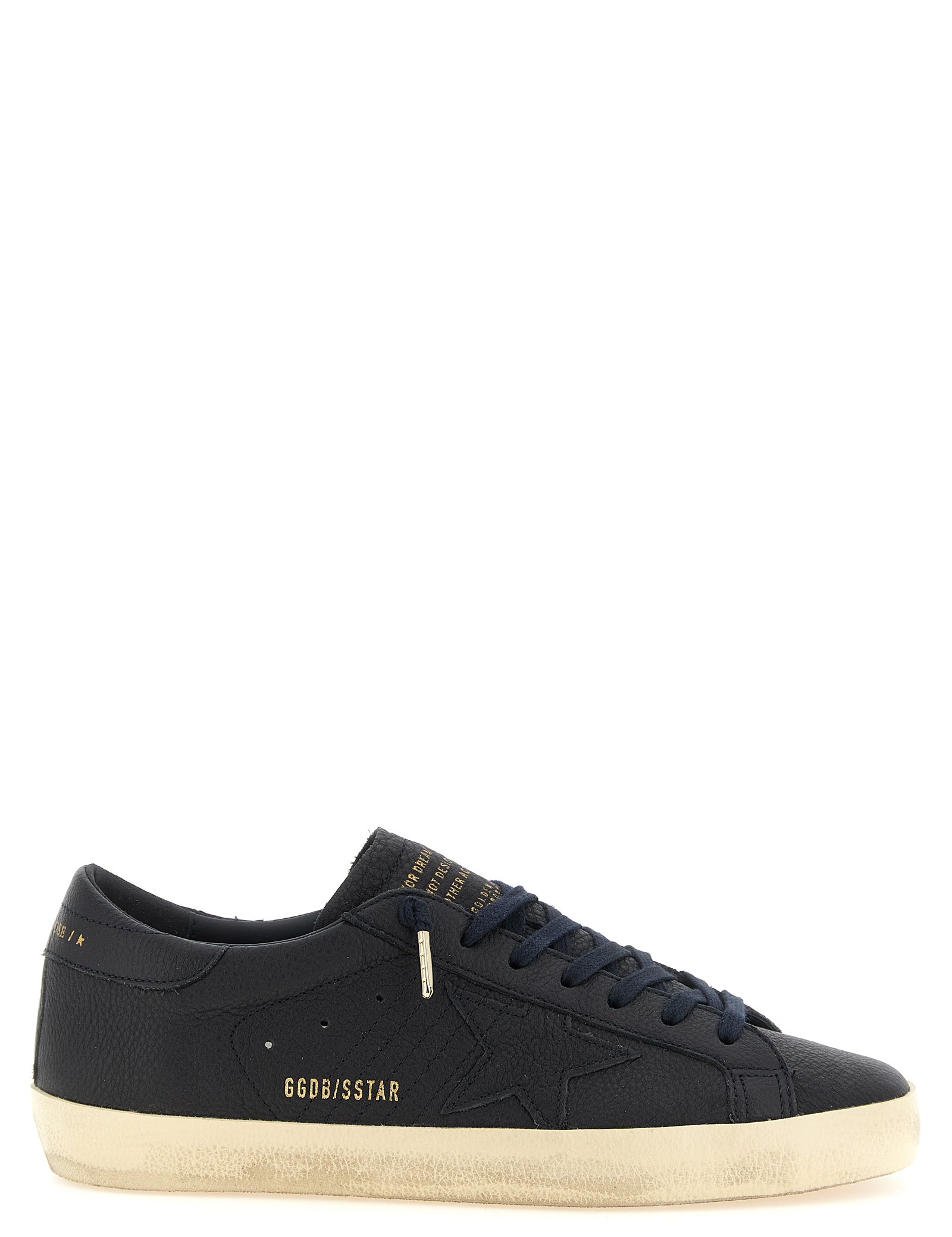 Golden Goose Blue Leather Low Top Sneakers