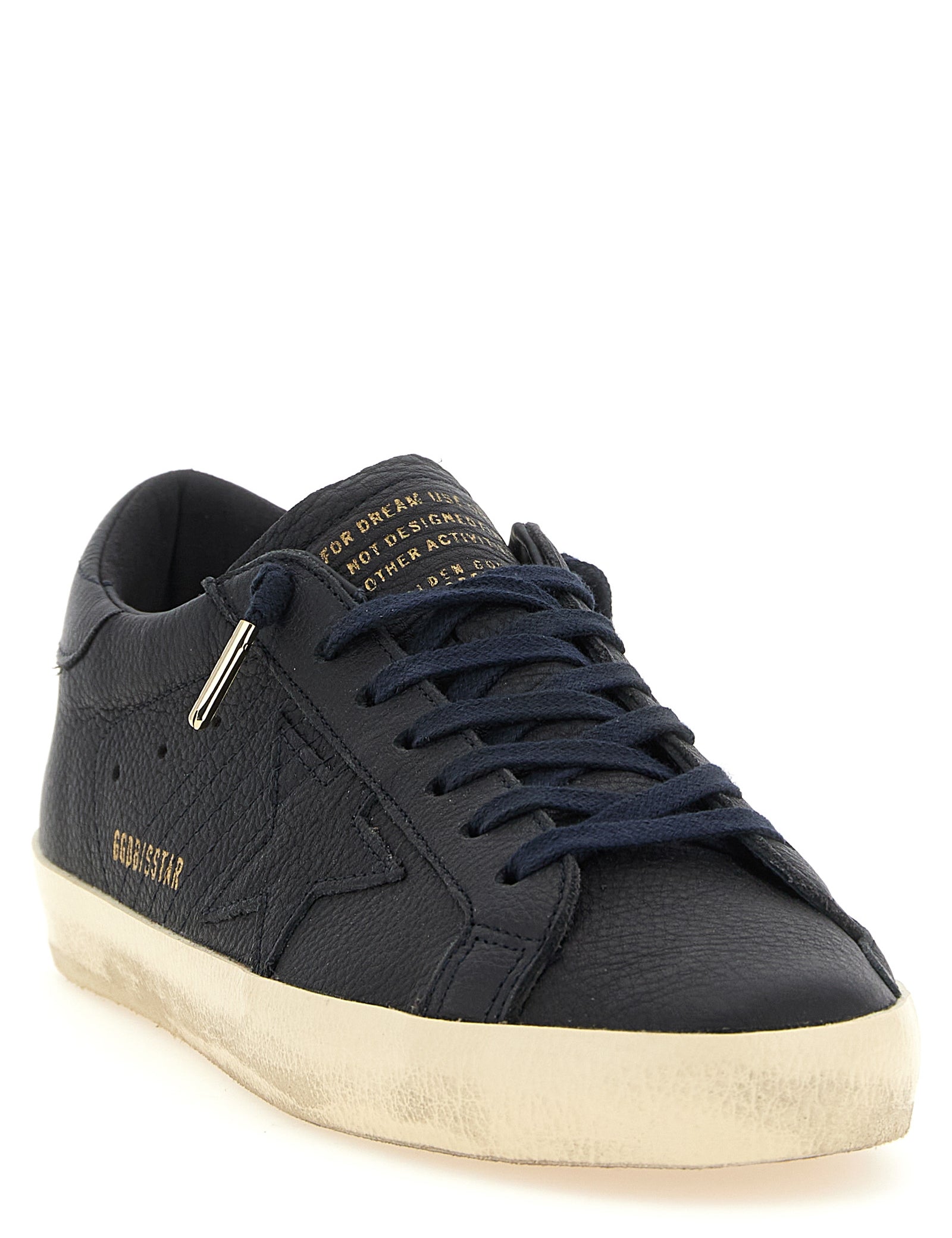 Golden Goose Blue Leather Low Top Sneakers