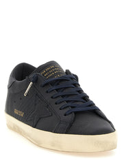 Golden Goose Blue Leather Low Top Sneakers