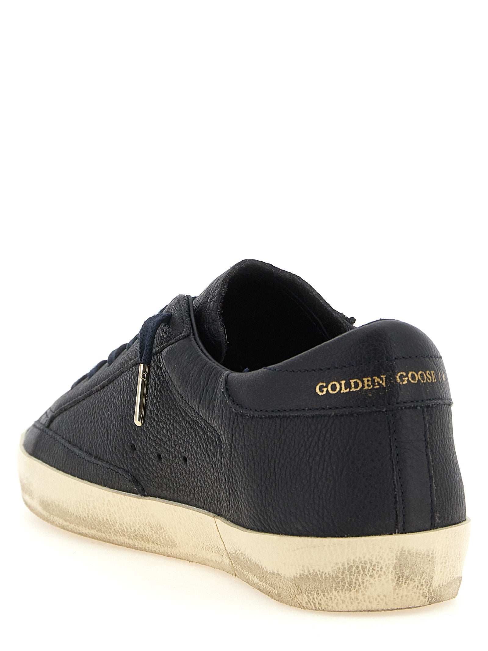 Golden Goose Blue Leather Low Top Sneakers