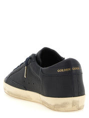 Golden Goose Blue Leather Low Top Sneakers