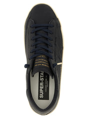 Golden Goose Blue Leather Low Top Sneakers