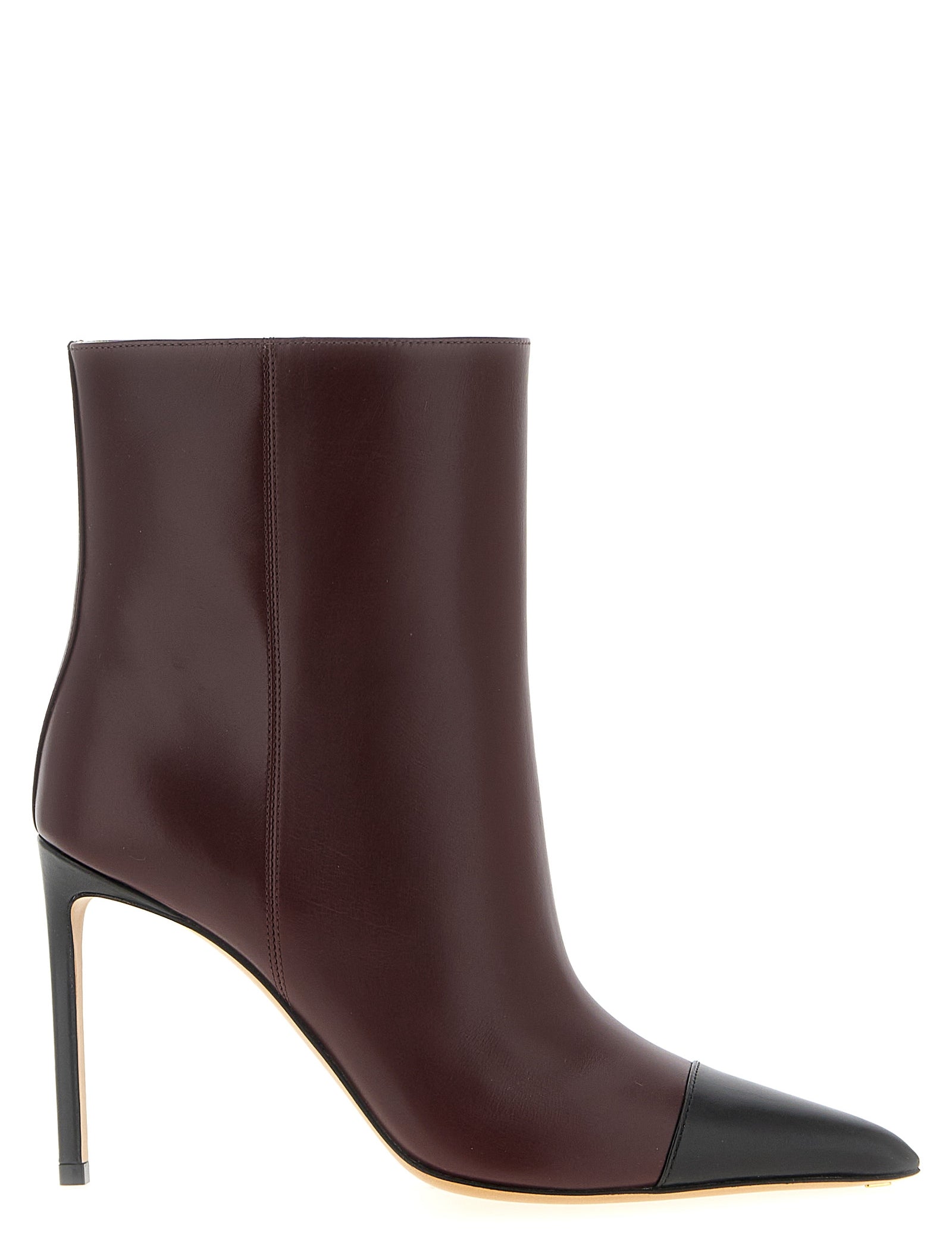 Francesco Russo Bordeaux Goatskin Ankle Boots