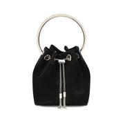 Jimmy Choo Black Cotton Shoulder Bag