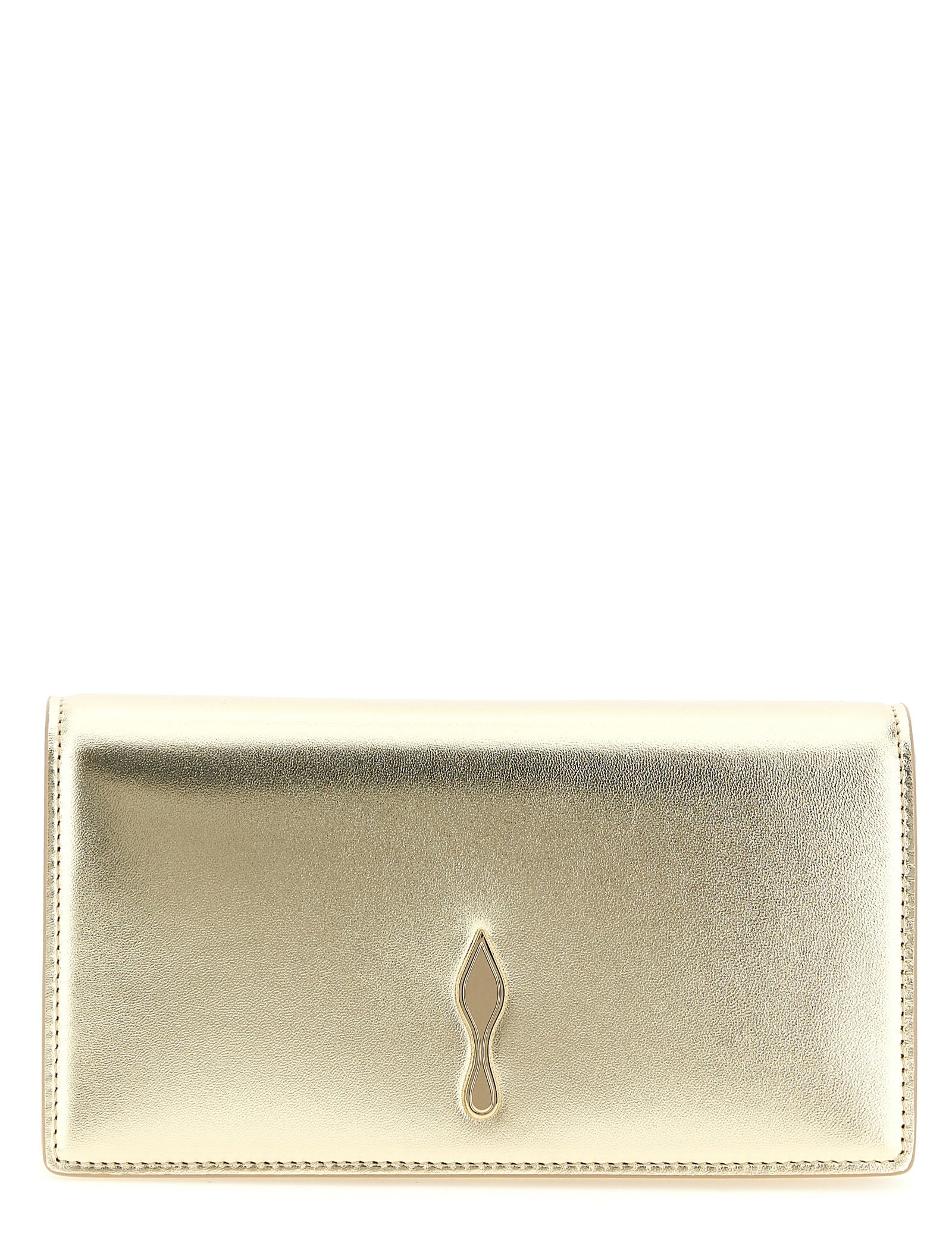 Christian Louboutin Gold Lambskin Clutch Bag