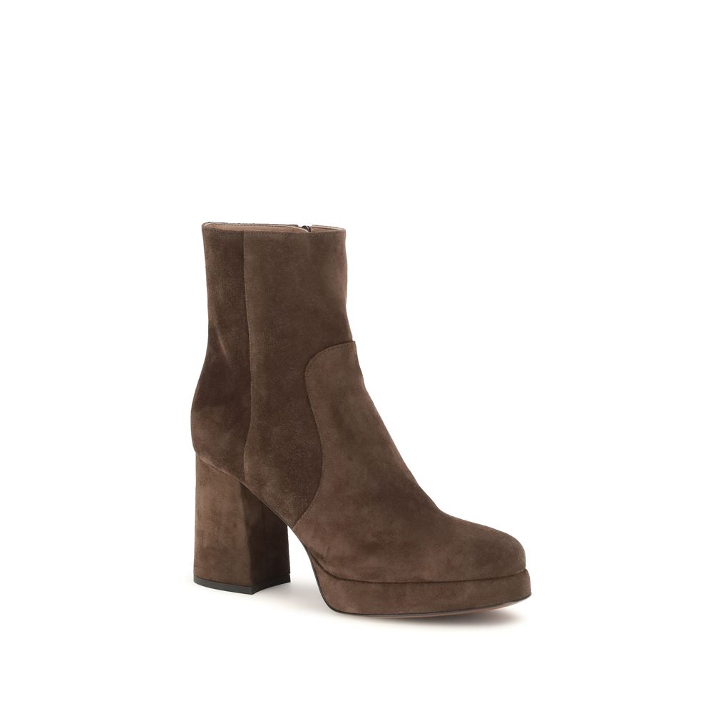 Valentino Garavani Brown Calf Leather Ankle Boots