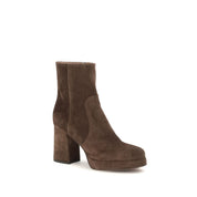 Valentino Garavani Brown Calf Leather Ankle Boots