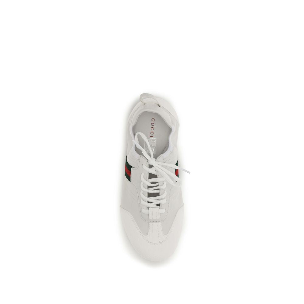 Gucci White Calf Leather Low Top Sneakers