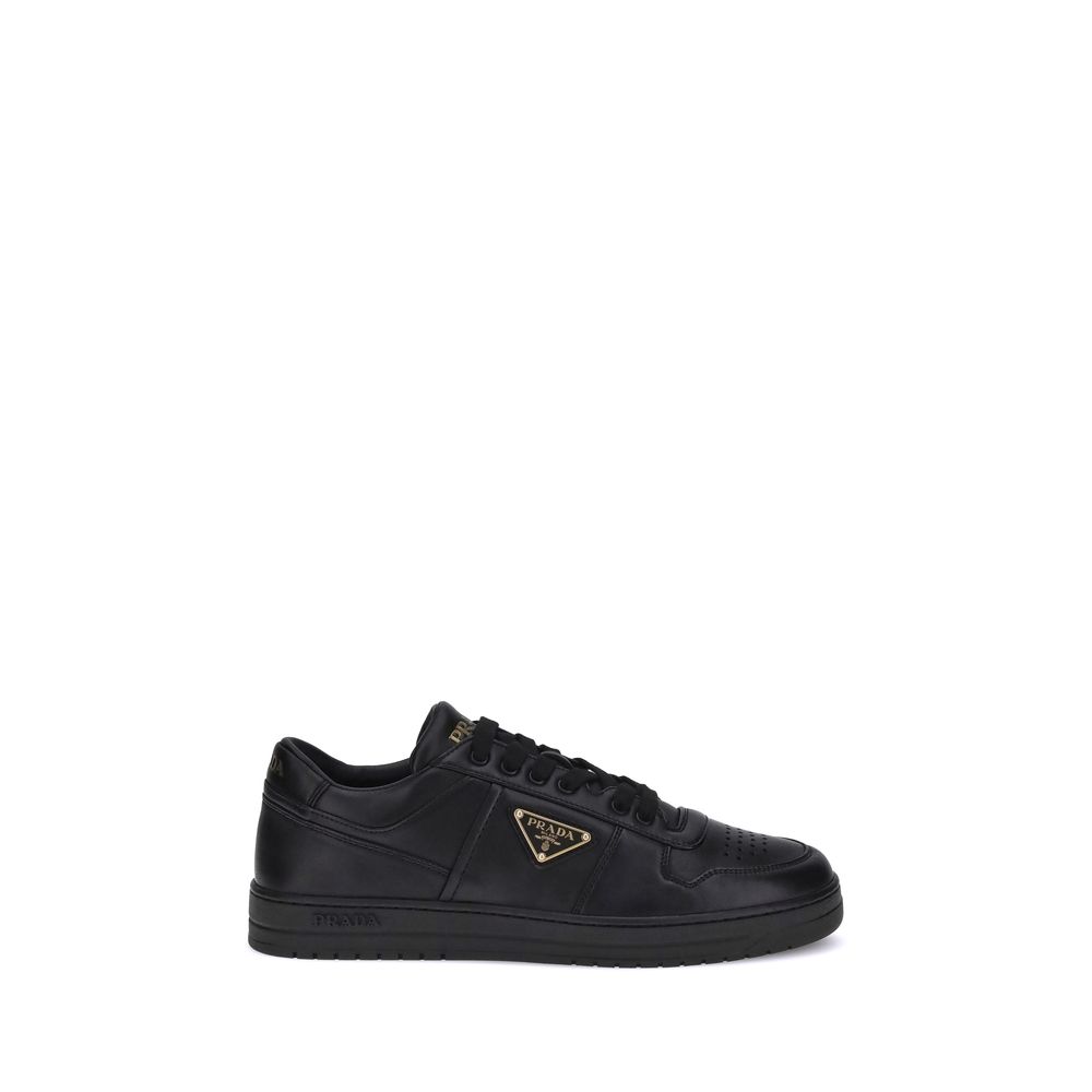 Prada Black Calf Leather Low Top Sneakers