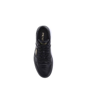 Prada Black Calf Leather Low Top Sneakers