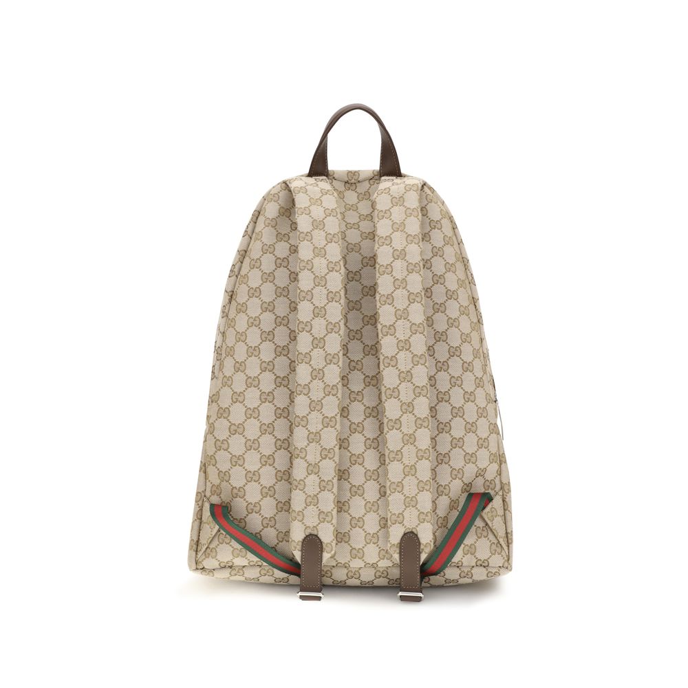 Gucci Beige GG Canvas Tag Backpack