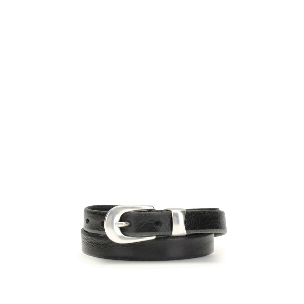 Our Legacy Black Calf Leather Thin Belt