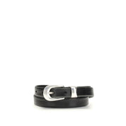 Our Legacy Black Calf Leather Thin Belt