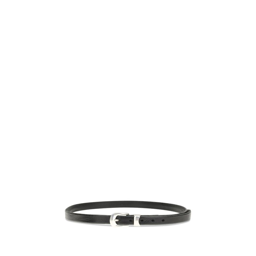 Our Legacy Black Calf Leather Thin Belt