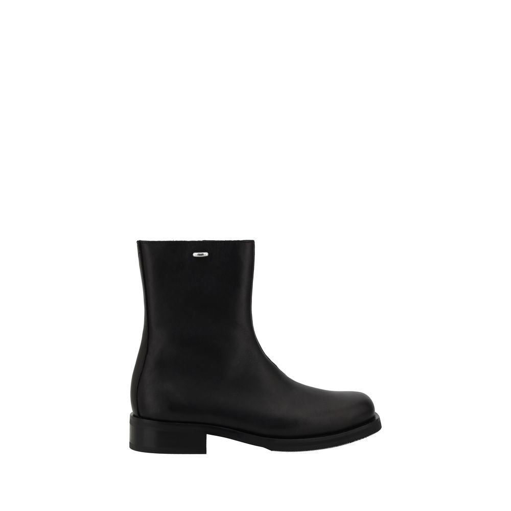 Our Legacy Black Calf Leather Camion Ankle Boots