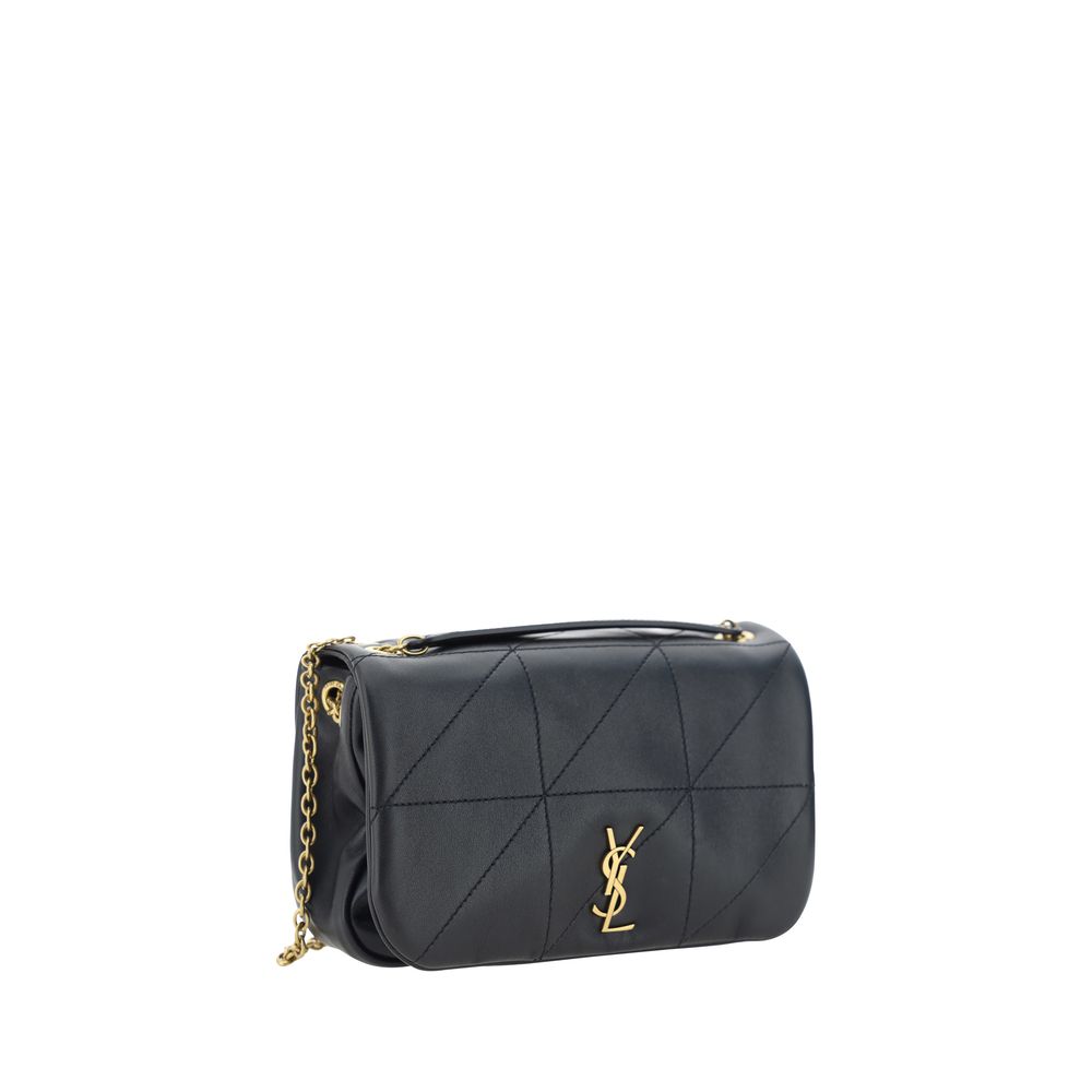 Saint Laurent Black Lambskin Shoulder Bag