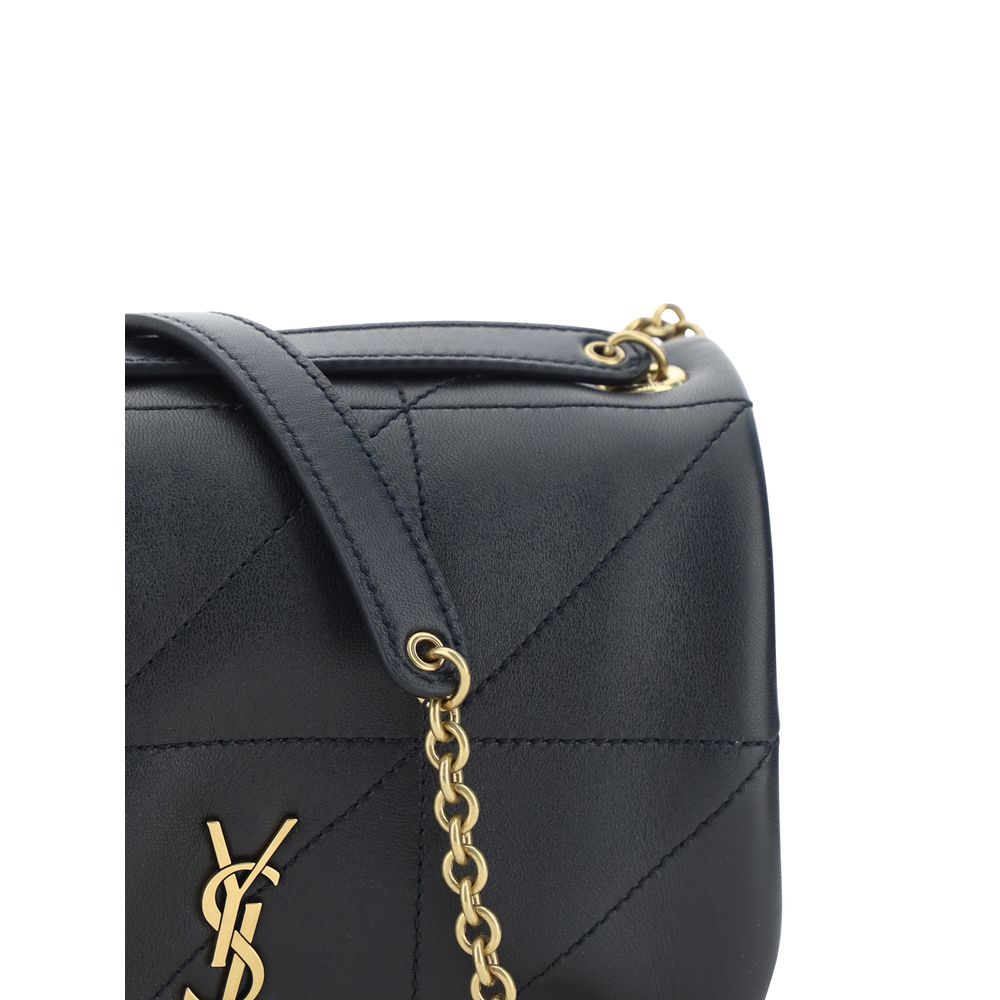 Saint Laurent Black Lambskin Shoulder Bag