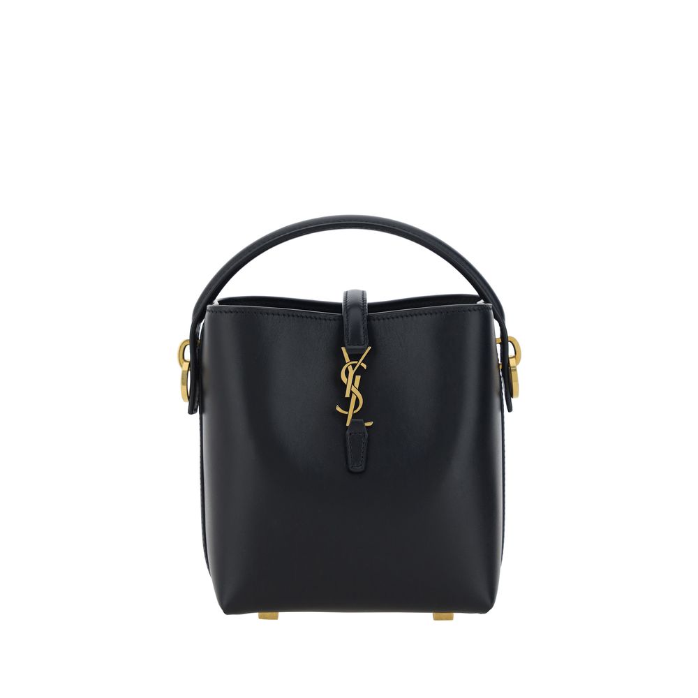 Saint Laurent Black Calf Leather Shoulder Bag