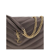 Saint Laurent Gray Lambskin Shoulder Bag