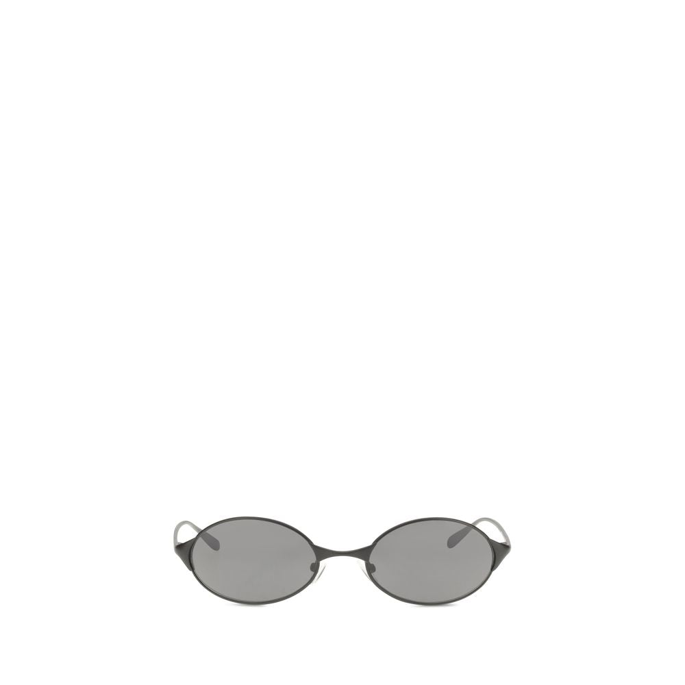 Alexander McQueen Gray Metal Neo Oval Sunglasses