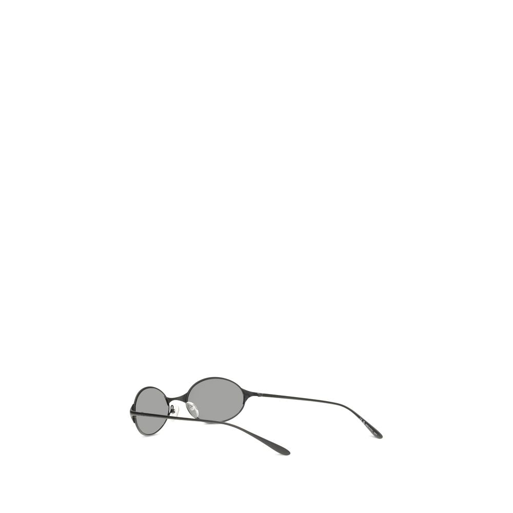 Alexander McQueen Gray Metal Neo Oval Sunglasses