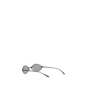 Alexander McQueen Gray Metal Neo Oval Sunglasses