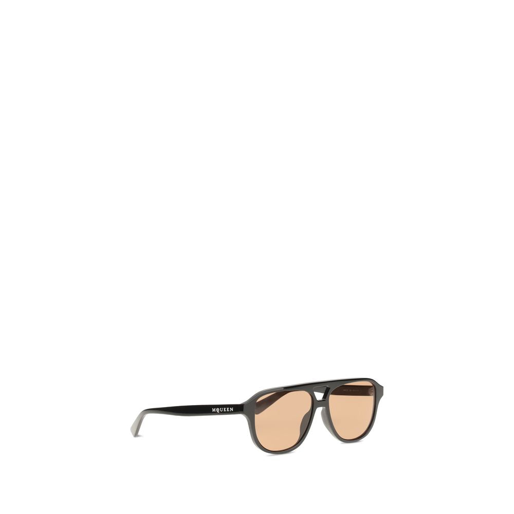 Alexander McQueen Deep Black Acetate Sunglasses