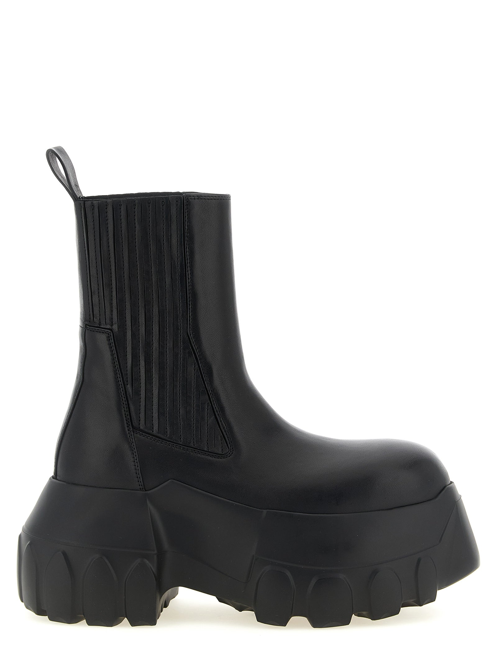 Rick Owens Black Ram Leather Ankle Boots