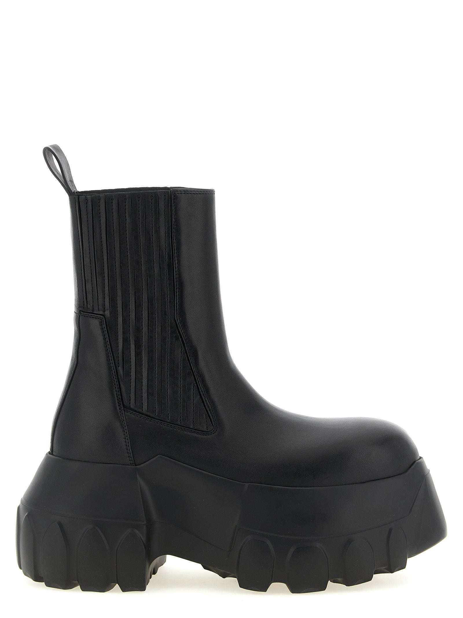 Rick Owens Black Ram Leather Ankle Boots