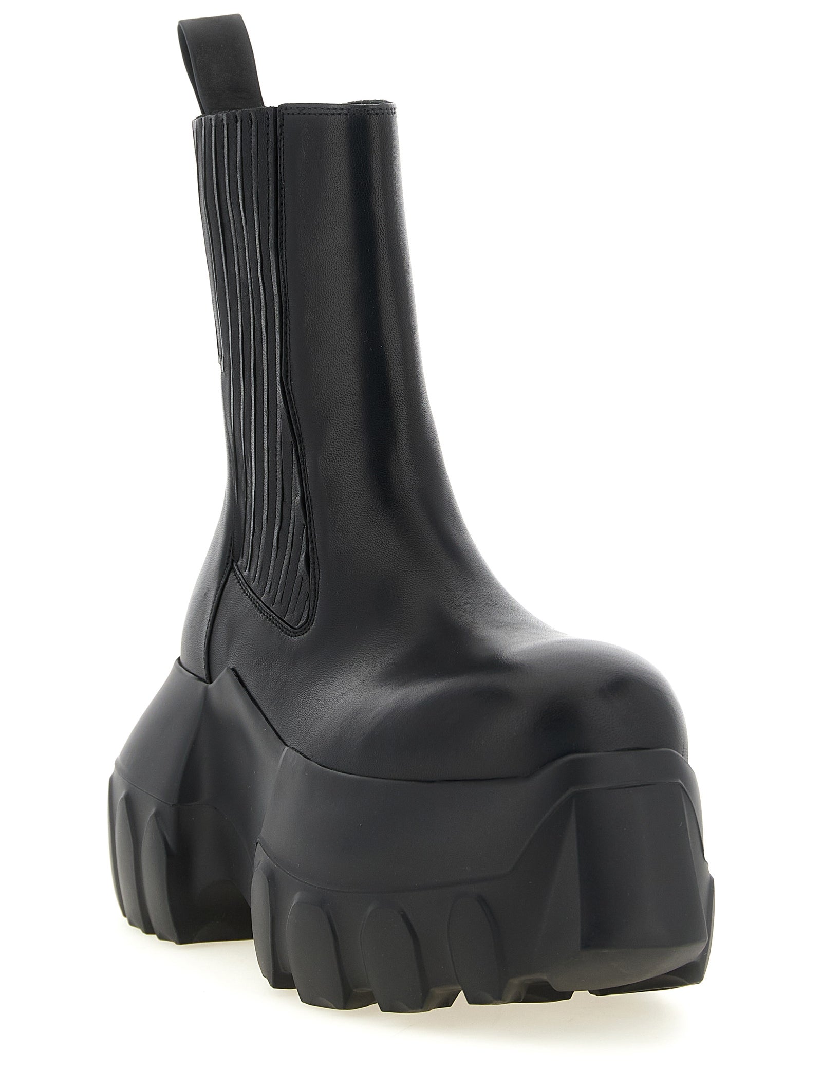 Rick Owens Black Ram Leather Ankle Boots