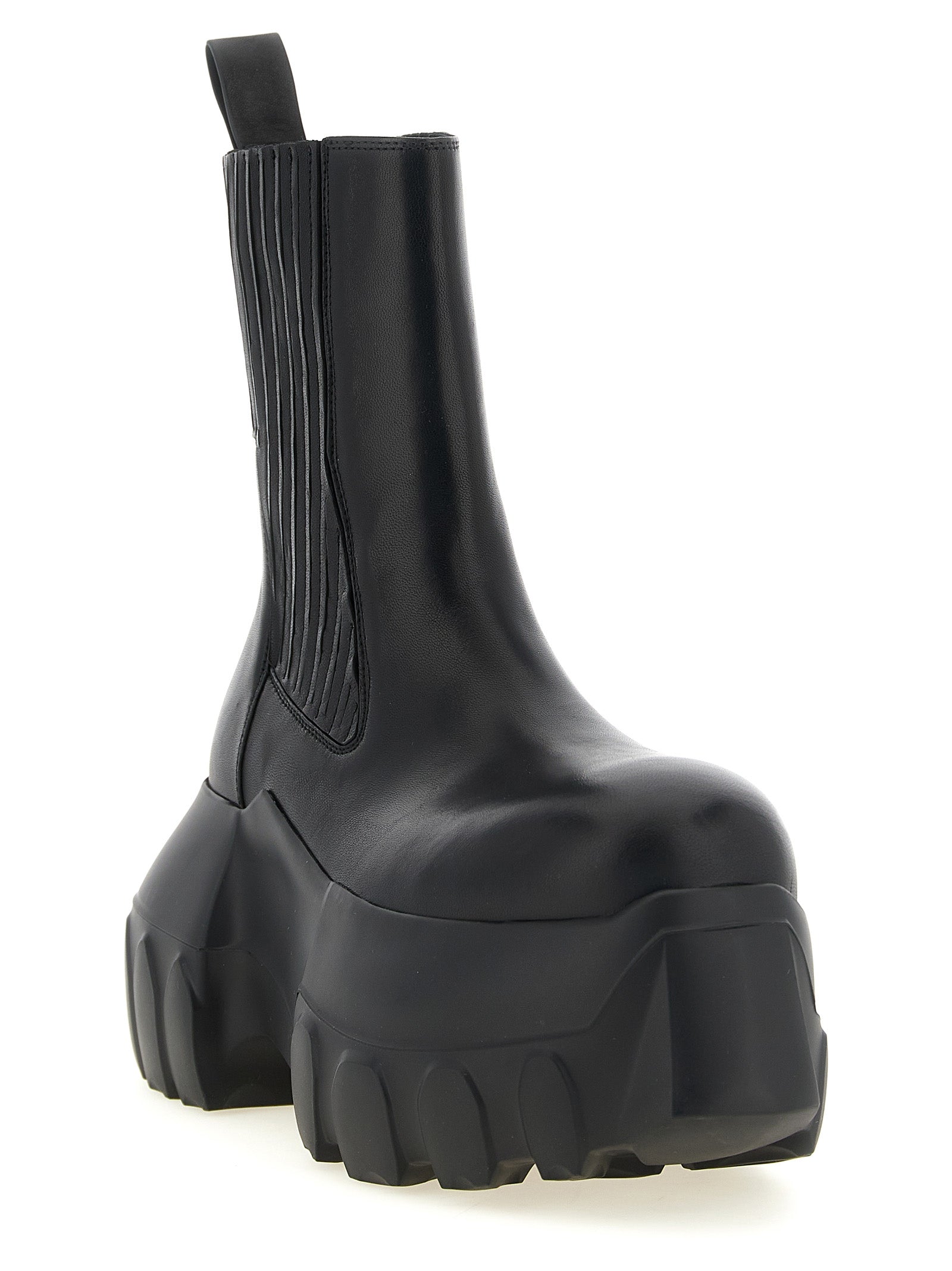 Rick Owens Black Ram Leather Ankle Boots