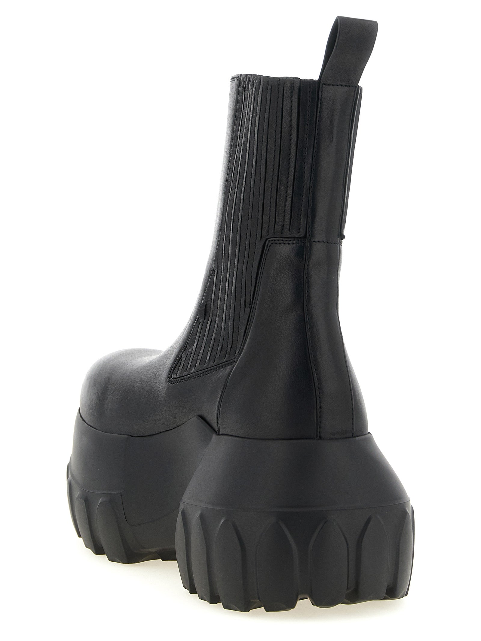 Rick Owens Black Ram Leather Ankle Boots