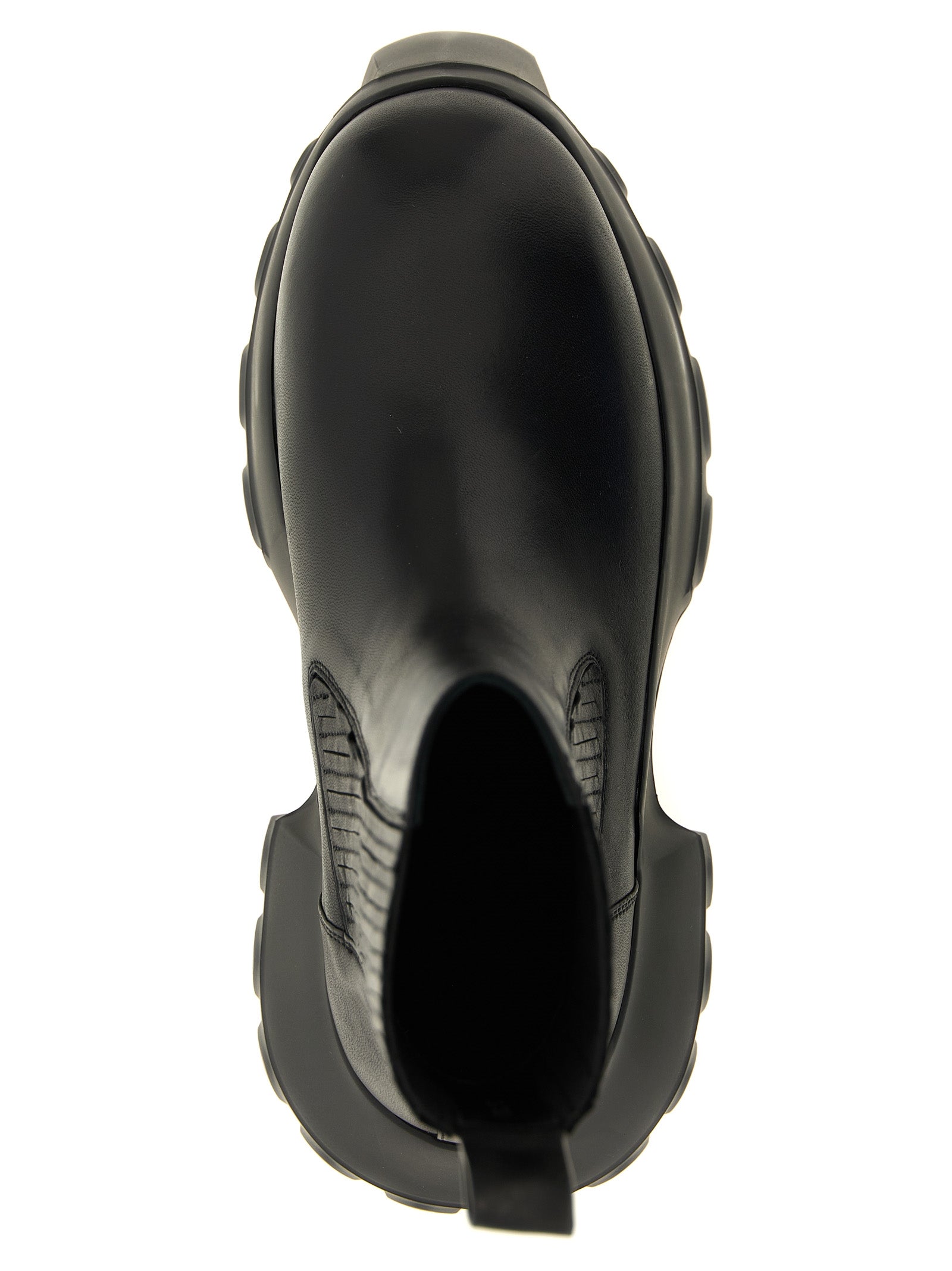 Rick Owens Black Ram Leather Ankle Boots