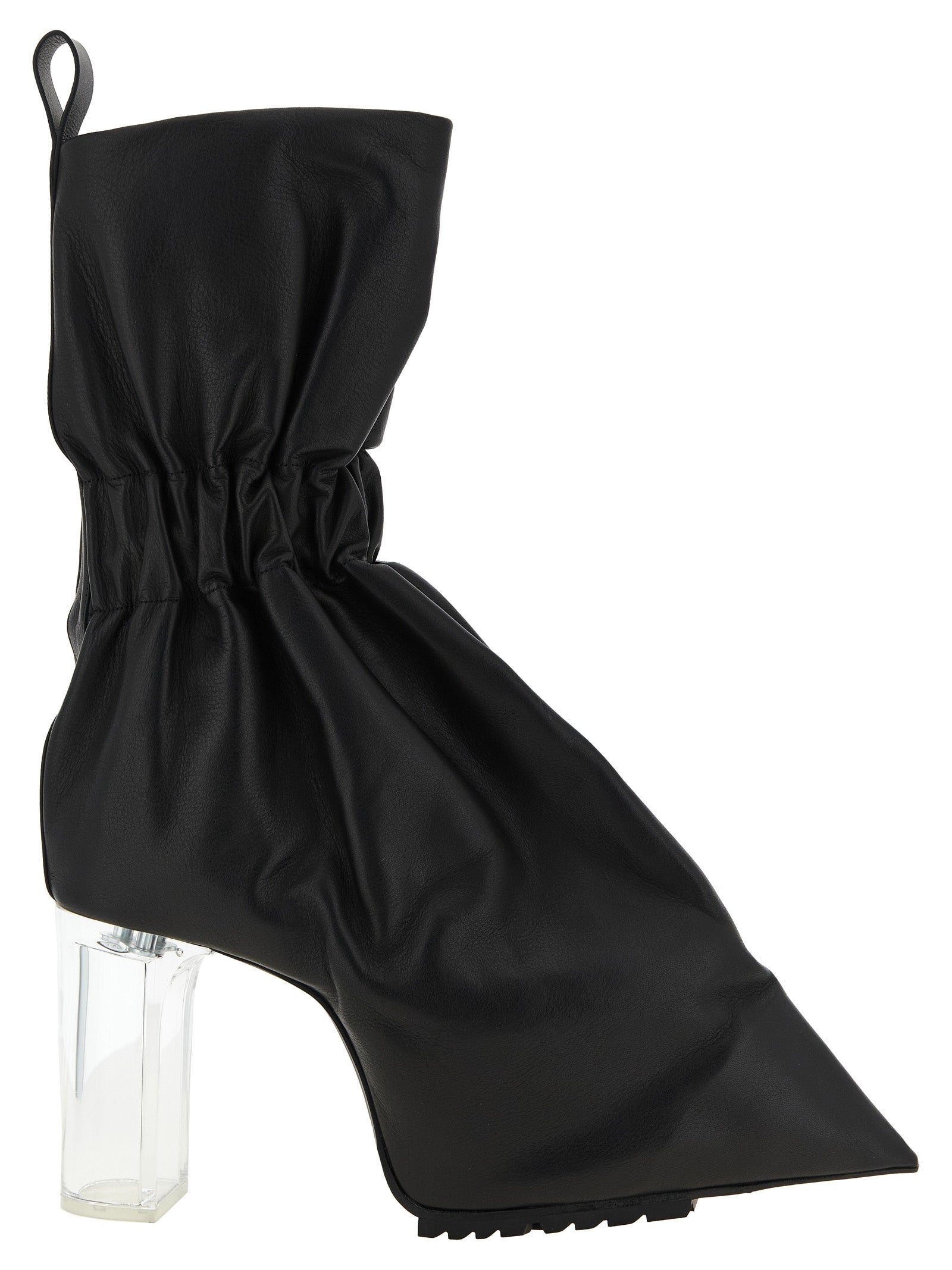 Rick Owens Black Calfskin Ankle Boots
