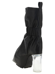 Rick Owens Black Calfskin Ankle Boots
