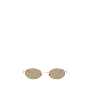 Alexander McQueen Gold-Tone Metal Neo Oval Sunglasses