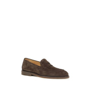 Brunello Cucinelli Brown Suede Leather Slip-On Loafers