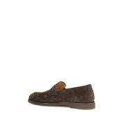 Brunello Cucinelli Brown Suede Leather Slip-On Loafers