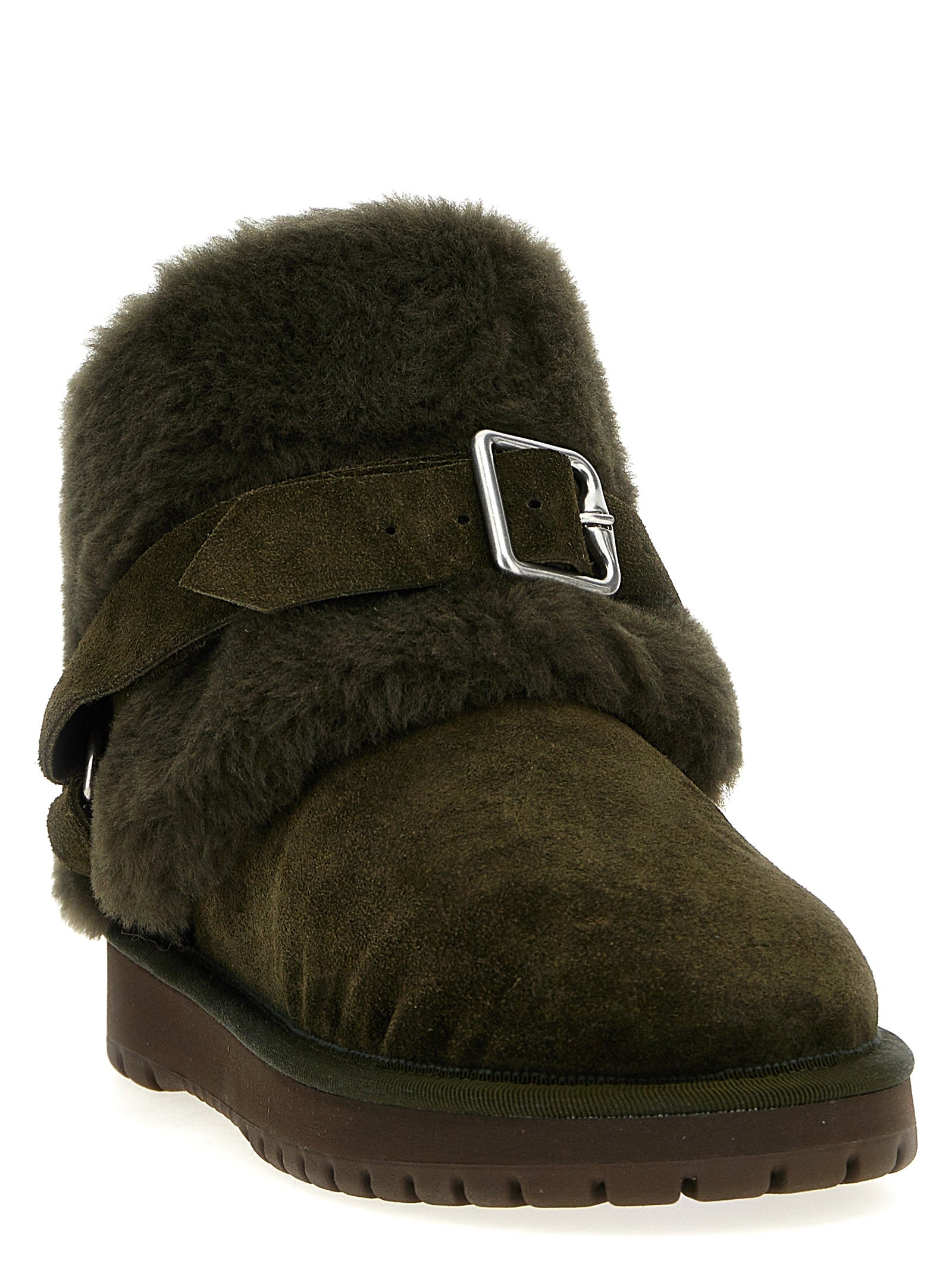 Burberry Green Suede Ankle Boots
