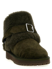 Burberry Green Suede Ankle Boots