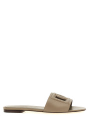 Dolce & Gabbana Gray Calfskin Slides