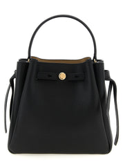 Tory Burch Black Hammered Cow Leather Bucket Bag