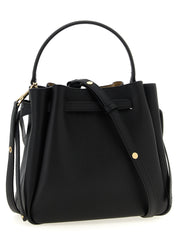 Tory Burch Black Hammered Cow Leather Bucket Bag