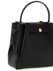 Tory Burch Black Hammered Cow Leather Bucket Bag
