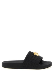 Versace Black Glass Slides