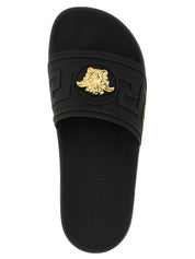 Versace Black Glass Slides