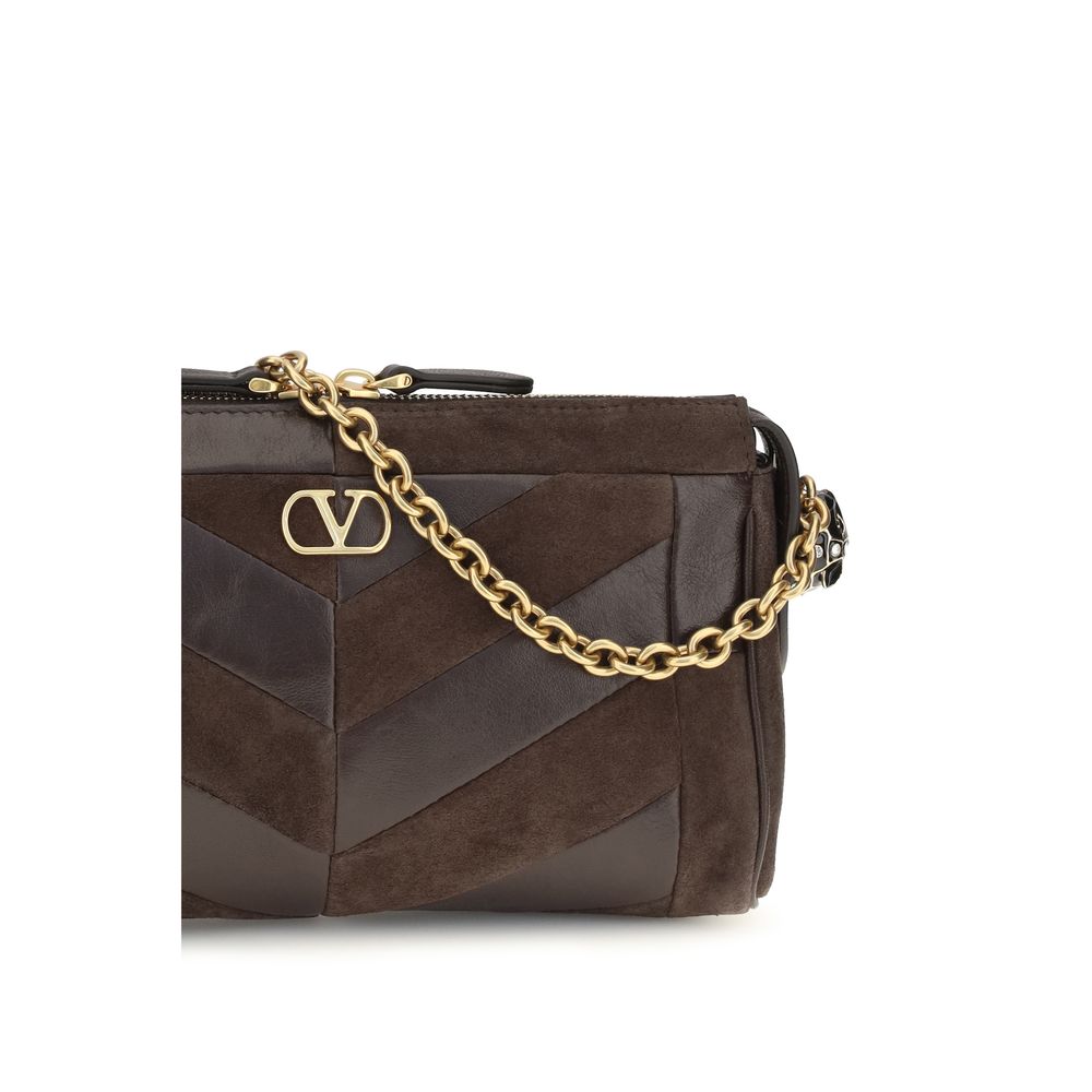 Valentino Garavani Brown Calf Leather Shoulder Bag
