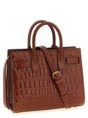 Saint Laurent Brown Calfskin Nano Sac De Jour Handbag